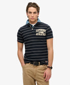 Vintage Athletic Jersey Polo-Eclipse Navy Stripe