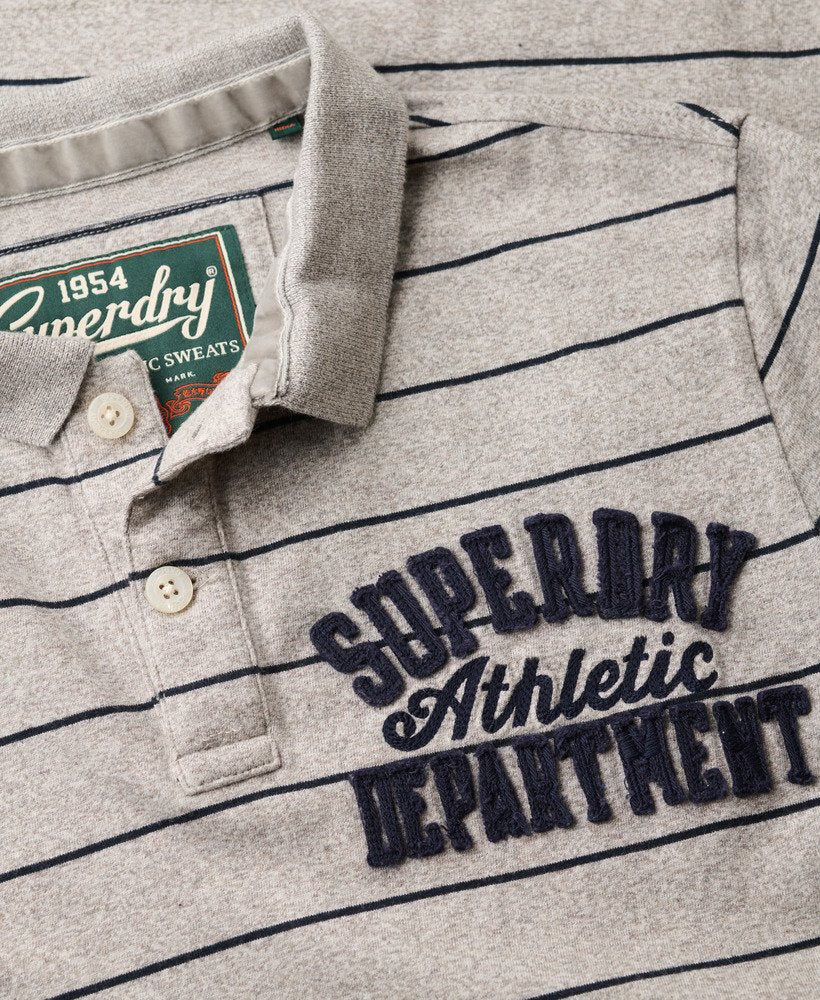 SUPERDRY Vintage Athletic Jersey Polo-Grey Stripe Grey Stripe side view