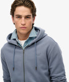 SUPERDRY Essential Logo Zip Hoodie-Heritage Washed Blue Heritage Washed Blue detail view