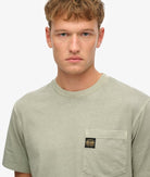 SUPERDRY Contrast Stitch Pocket Washed Sage Green T-shirt Washed Sage Green detail view