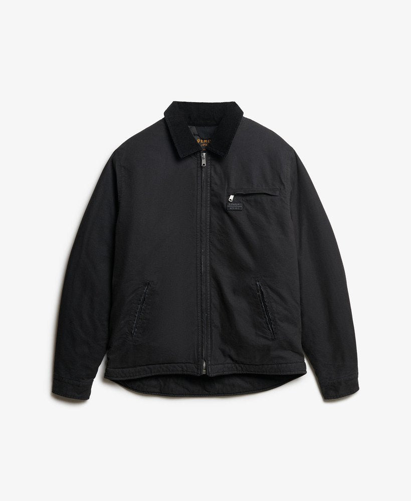 SUPERDRY Cotton Canvas Barn Jacket-Jet Black JET BLACK flat front view