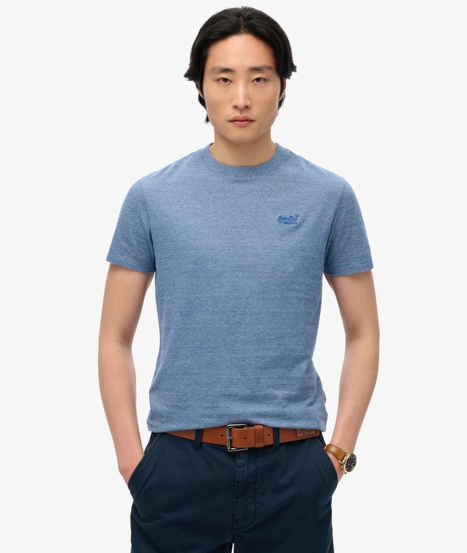 Men's Essential Logo Emb Tee-Ocean Blue Feeder-Front View