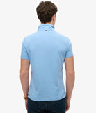 SUPERDRY Essential Jersey Polo-Bluebell Bluebell back view