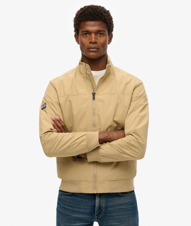 SUPERDRY Nylon Harrington Jacket-Canyon Beige Canyon Beige side view