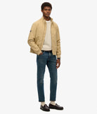 SUPERDRY Nylon Harrington Jacket-Canyon Beige Canyon Beige model front view