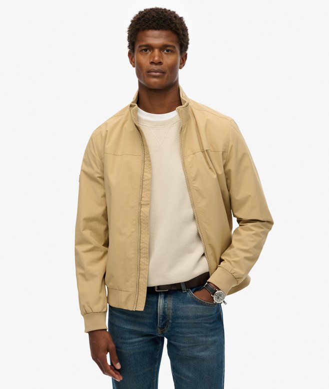 Nylon Harrington Jacket-Canyon Beige