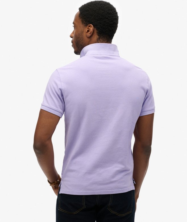 SUPERDRY Vintage Destroy Polo-Light Lavender Purple Light Lavender Purple back view