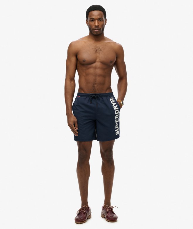SUPERDRY Sport Graphic Nautical Navy Swim Short Nautical Navy front view