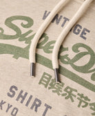 SUPERDRY Vintage Logo Pelican Beige Heritage Relaxed Hoodie Pelican Beige Marl side view