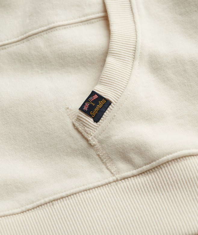Athletic Essentials Off White Relaxed Hoodie-Front pocket detail