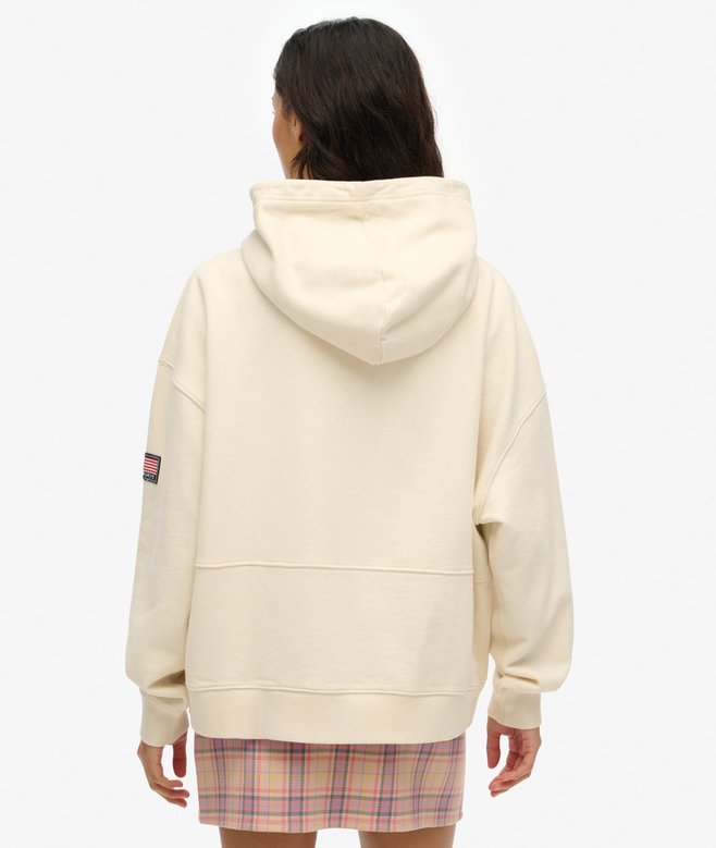 Athletic Essentials Off White Relaxed Hoodie-Back view