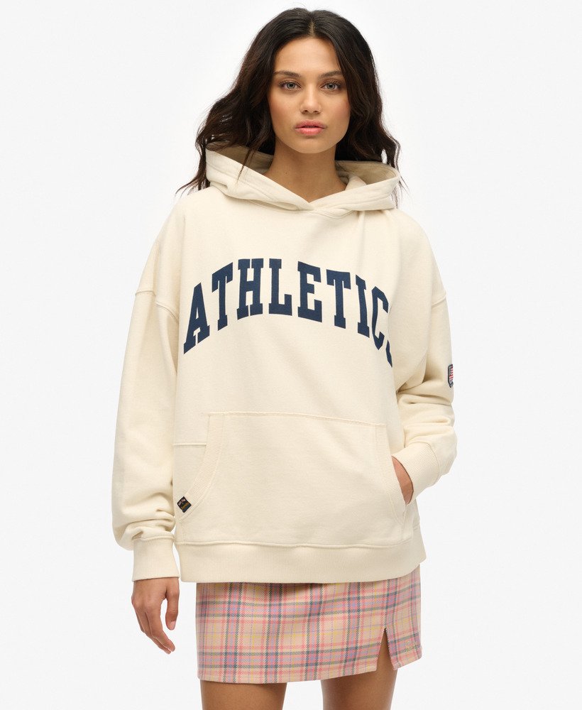 Athletic Essentials Off White Relaxed Hoodie