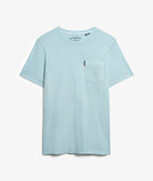 SUPERDRY Classic Essential Pocket Tee-Washed Sunset Blue Washed Sunset Blue flat front view