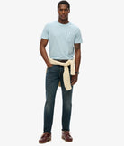 SUPERDRY Classic Essential Pocket Tee-Washed Sunset Blue Washed Sunset Blue model front view