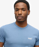 SUPERDRY Essential Logo Embroidered Tee-Moonlight Blue Moonlight blue detail view