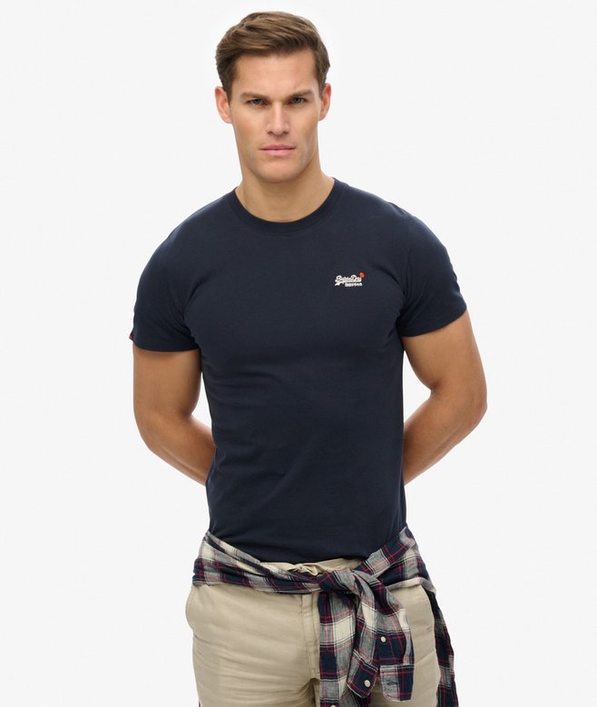 Essential Contrast Emb Tee-Eclipse Navy