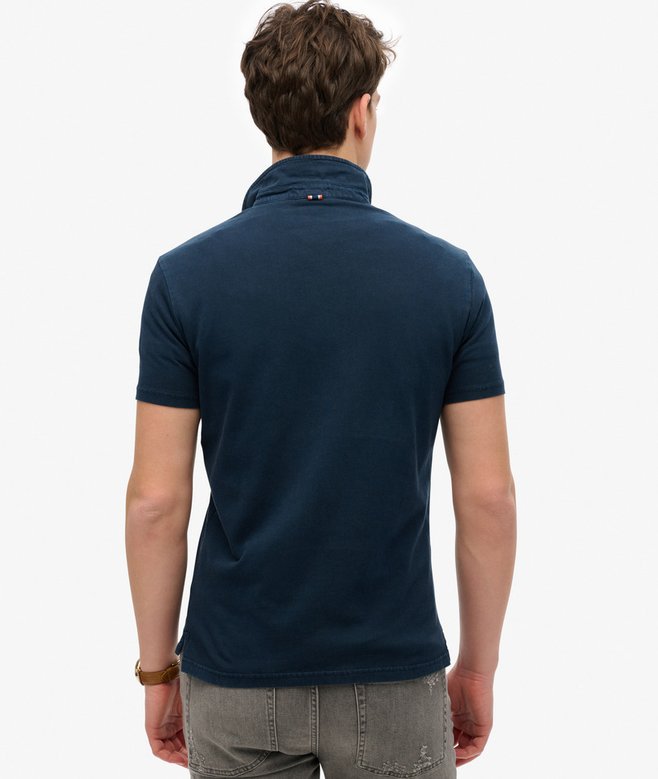 SUPERDRY Essential Jersey Polo-Eclipse Navy Eclipse Navy back view