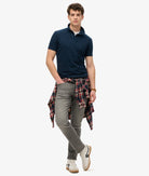 SUPERDRY Essential Jersey Polo-Eclipse Navy Eclipse Navy model front view
