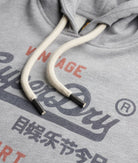 SUPERDRY Vintage Logo Heritage Relaxed Hood-College Grey Marl College Grey Marl side view