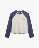 Superdry Ladies Essential Logo Baseball Mariner Navy/Desert Bone Top Mariner Navy/Desert Bone Ow detail view