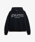 Superdry Ladies Athletic Essentials Navy Relaxed Hoodie Eclipse Navy flat front view