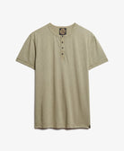 SUPERDRY Slub Ss Jersey Grandad Top-Light Khaki Green Light Khaki Green side view