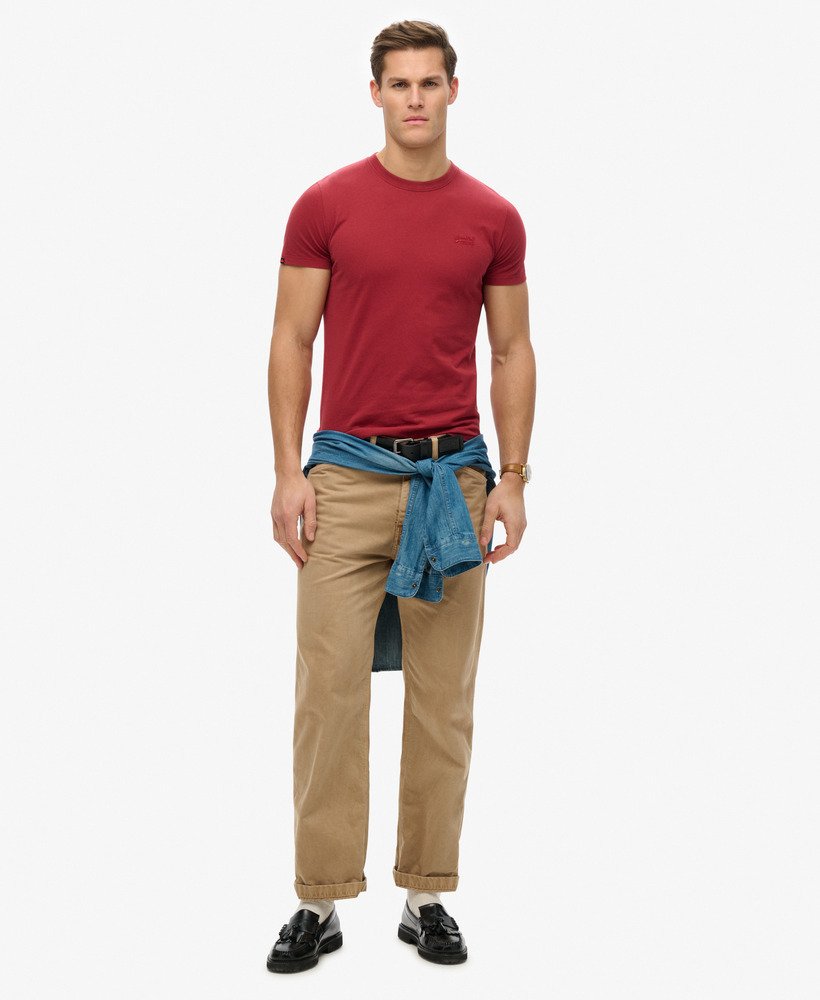 SUPERDRY Essential Logo T-Shirt-League Red League Red model front view