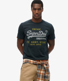 SUPERDRY Vintage Logo Heritage Relaxed Eclipse Navy Tee Eclipse Navy front view