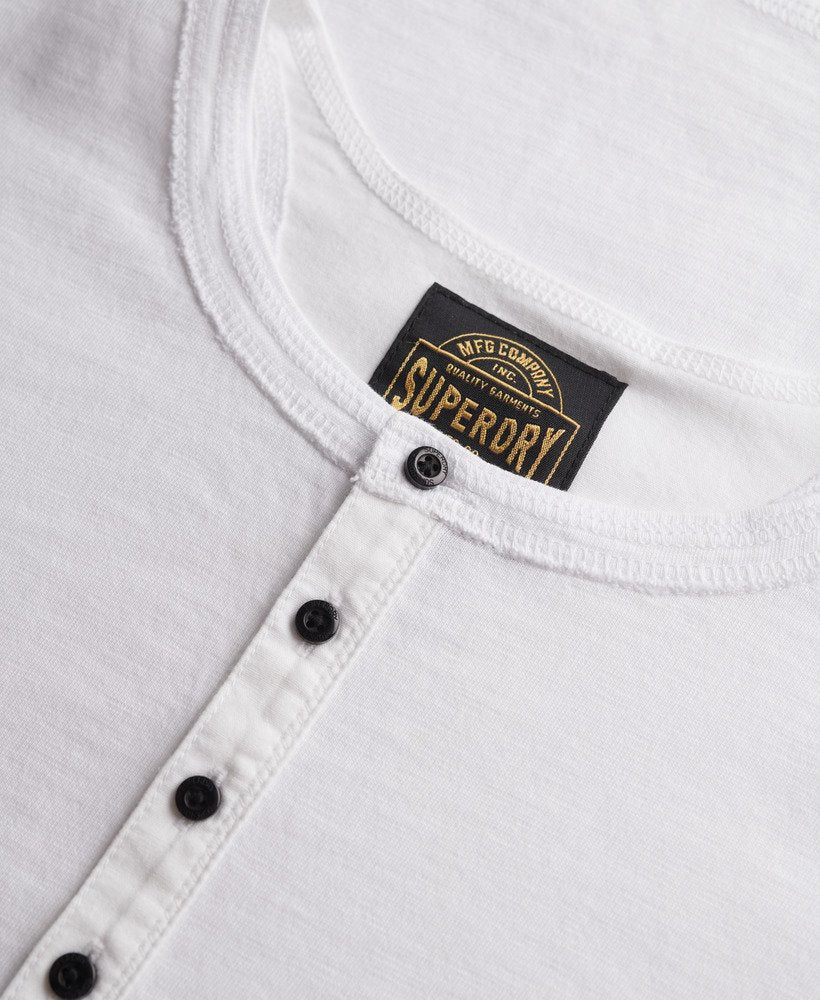 SUPERDRY Slub Ss Jersey Grandad Top-Optic optic side view