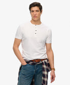 SUPERDRY Slub Ss Jersey Grandad Top-Optic optic front view