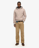 SUPERDRY Micro Logo Hoodie-Deep Beige Deep Beige model front view
