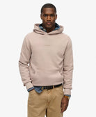 SUPERDRY Micro Logo Hoodie-Deep Beige Deep Beige front view