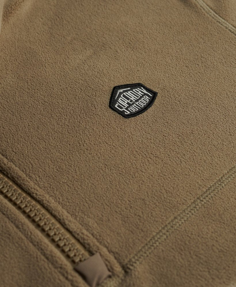 SUPERDRY Expedition Fleece Half Zip-Silver Sage Silver Sage model front view