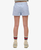Superdry Ladies Cotton Stripe Elastic Short-Broker Blue Stripe Broker Blue Stripe detail view
