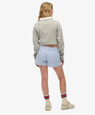 Superdry Ladies Cotton Stripe Elastic Short-Broker Blue Stripe Broker Blue Stripe side view