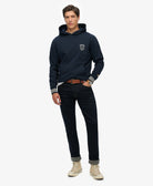 SUPERDRY Athletic Club Hoodie-Nautical Navy Nautical Navy model front view