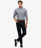 SUPERDRY Classic Oxford Long Sleeve Shirt-Ocean Navy Chambray Ocean Navy Chambray model front view