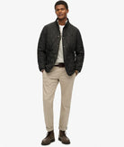 SUPERDRY Quilted Estate Jacket-Meteorite Black Meteorite Black model front view