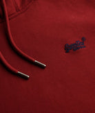 SUPERDRY Essential Logo Hoodie-League Red League Red side view