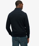 SUPERDRY Essentials Cotton Half Zip-Eclipse Navy Marl Eclipse Navy Marl side view