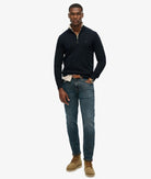 SUPERDRY Essentials Cotton Half Zip-Eclipse Navy Marl Eclipse Navy Marl detail view
