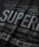 SUPERDRY Heritage Brand Relaxed Tee-Black Black flat front view