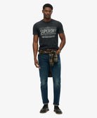 SUPERDRY Heritage Brand Relaxed Tee-Black Black detail view