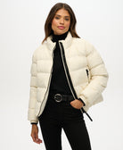 Superdry Ladies Ladies Non Hooded Sports Puffer Off White Jacket OFF WHITE detail view