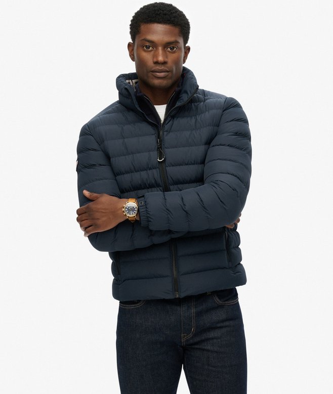 Fuji Print Padded Jacket-Eclipse Navy