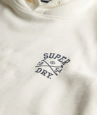 SUPERDRY Athletic Club Hoodie-Off White Off White flat front view
