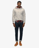 SUPERDRY Essential Logo Hoodie -Straw Grey Marl Straw Grey Marl model front view