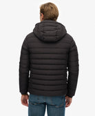 SUPERDRY Hooded Fuji Padded Jacket-Black Black flat front view