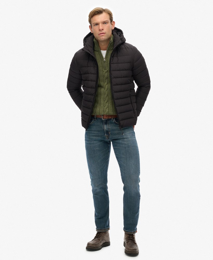 SUPERDRY Hooded Fuji Padded Jacket-Black Black detail view