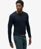 SUPERDRY Merchant Grandad Top-Eclipse Navy ECLIPSE NAVY model front view